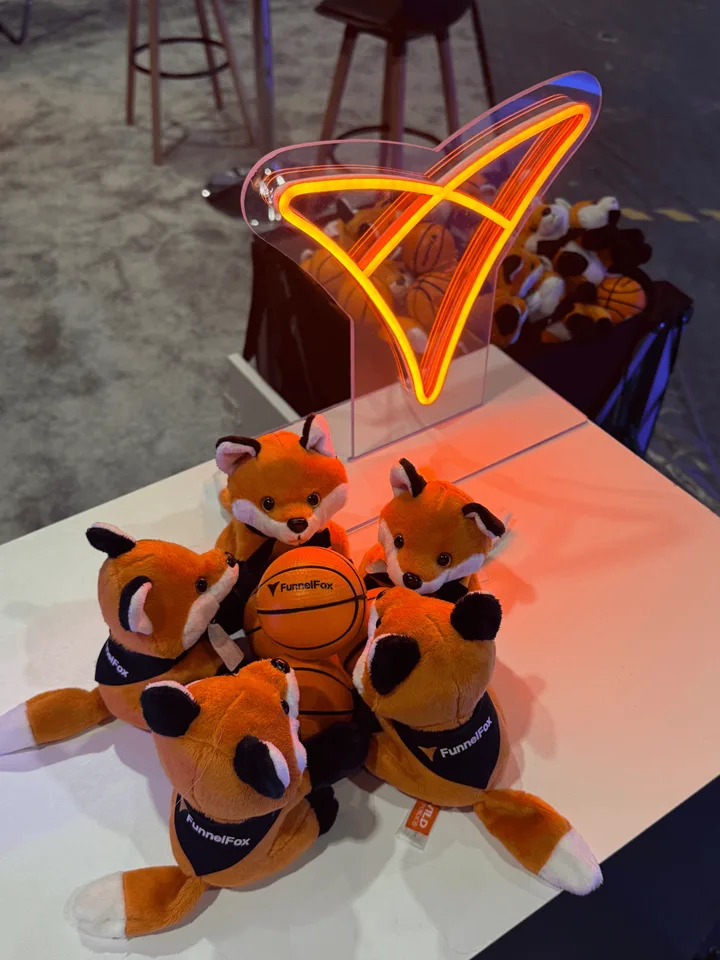 A FunnelFox teammate at an event