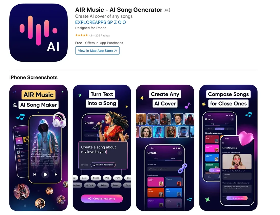 AIR Music - AI Song Generator on the App Store