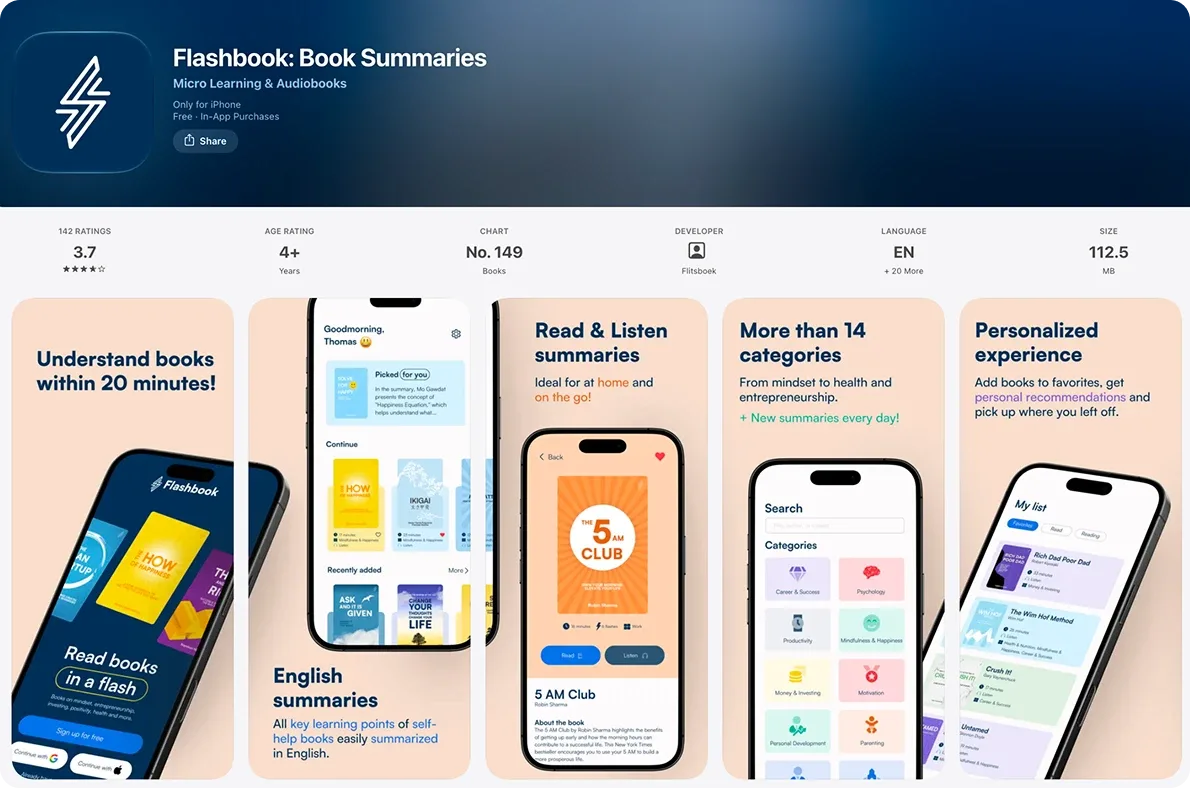 Flashbook: Book Summaries on the App Store