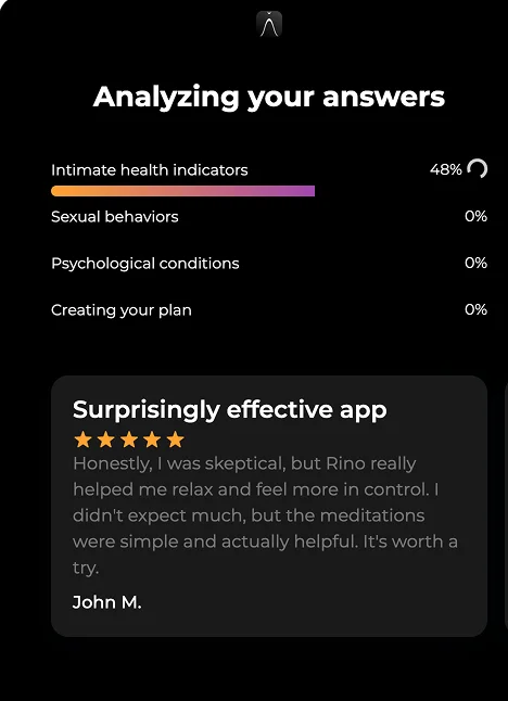 Quiz screen: Analyzing your answers