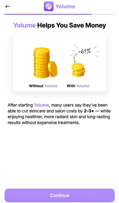 Yolume web2app funnel — screen 6