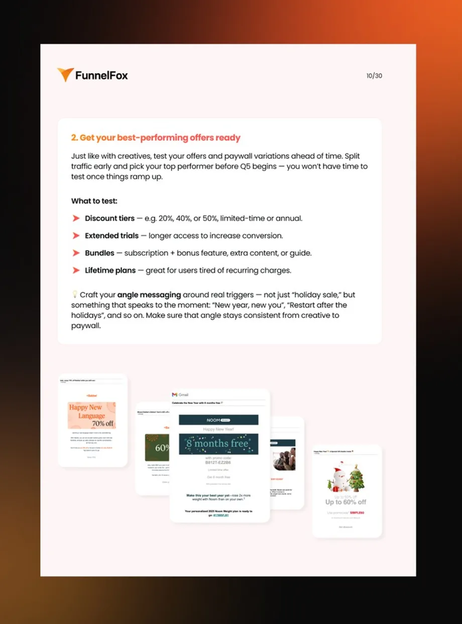 A spread from the Q5 funnel preparation guide