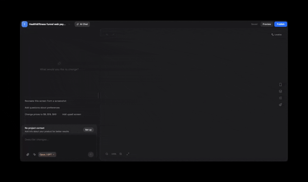FunnelFox builder UI